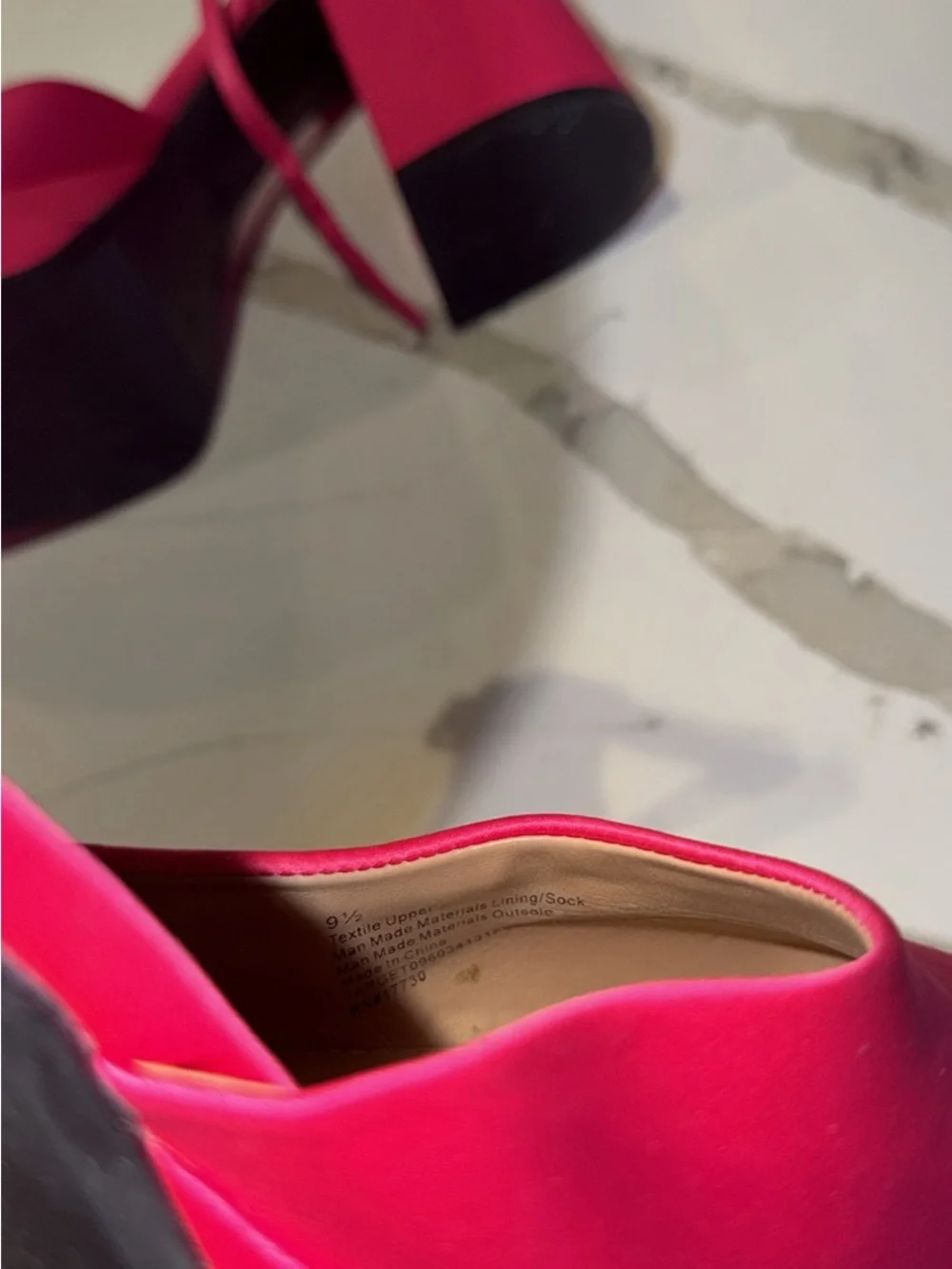 wild fable Neon Pink Satin Platform Block Heels